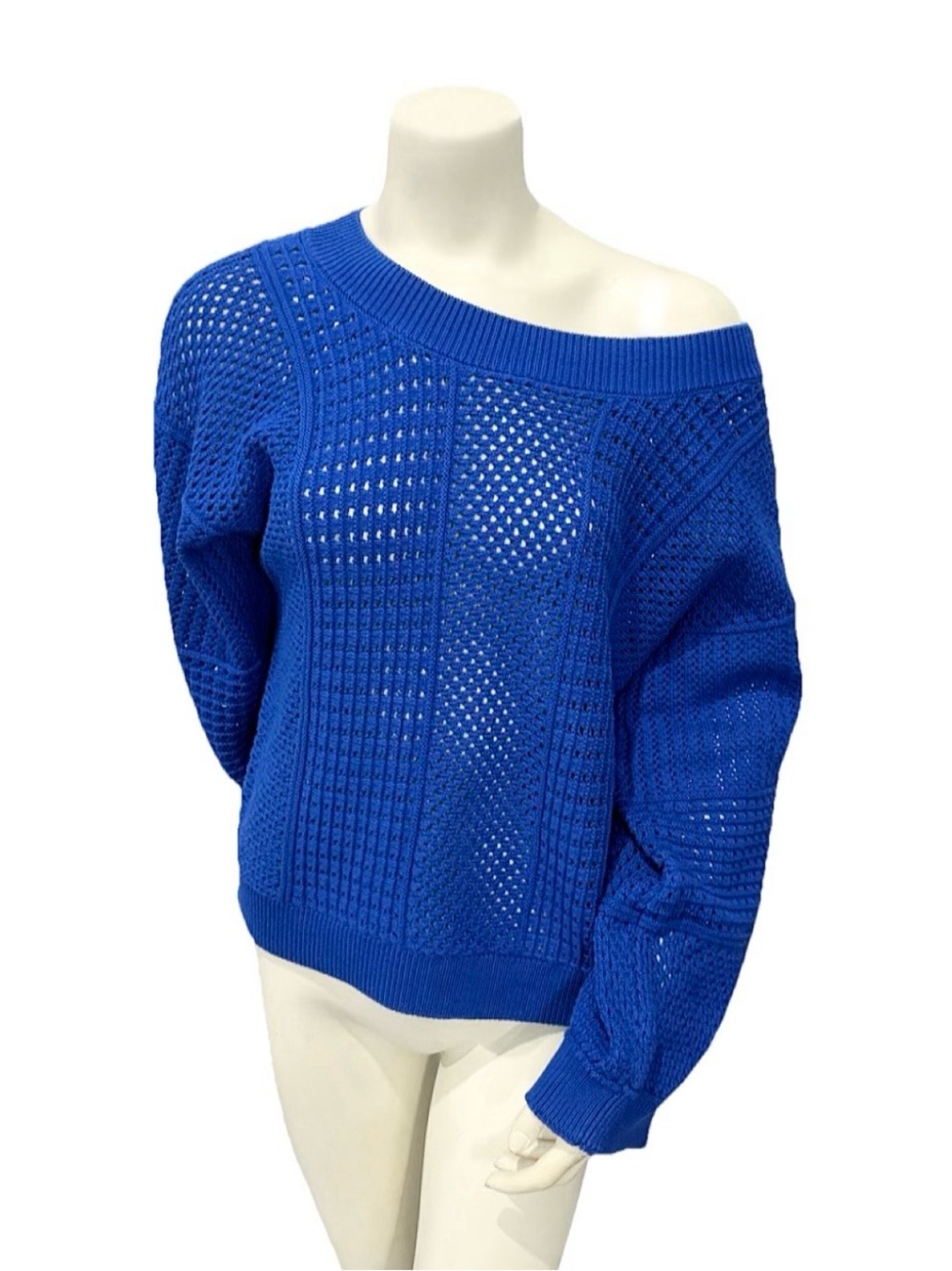 Anthropologie MOTH Blue Open Knit Pullover Sweater M - Picture 3 of 9